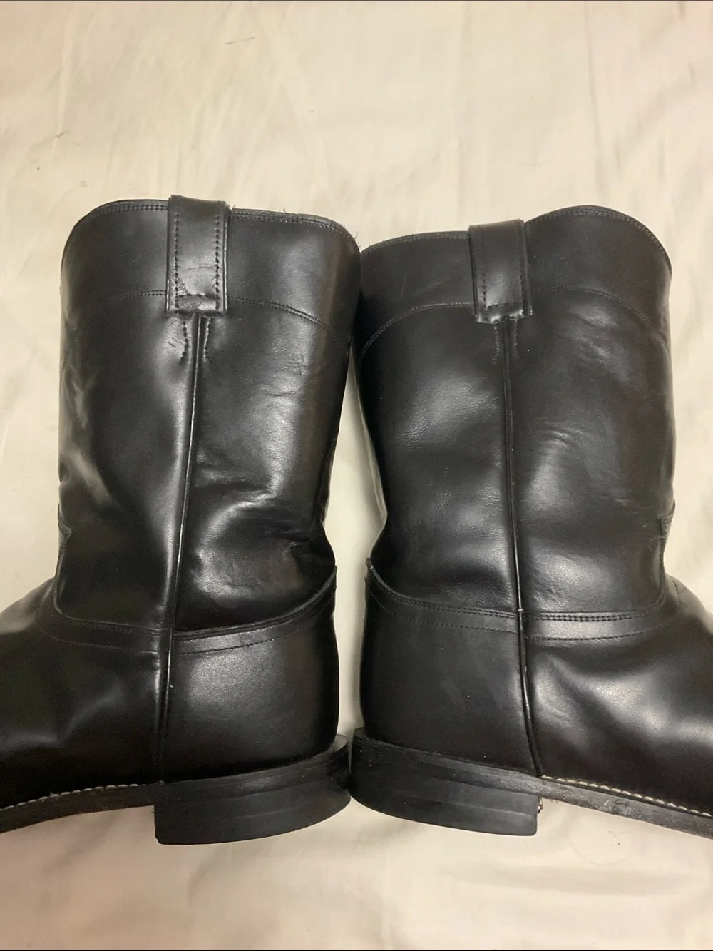 Justin Roper 3133 Boots Black Leather Western Boots 12 E3 Men’s